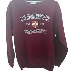 Vintage Cambridge‎ University Crewneck Sweater Men's S Maroon Pullover